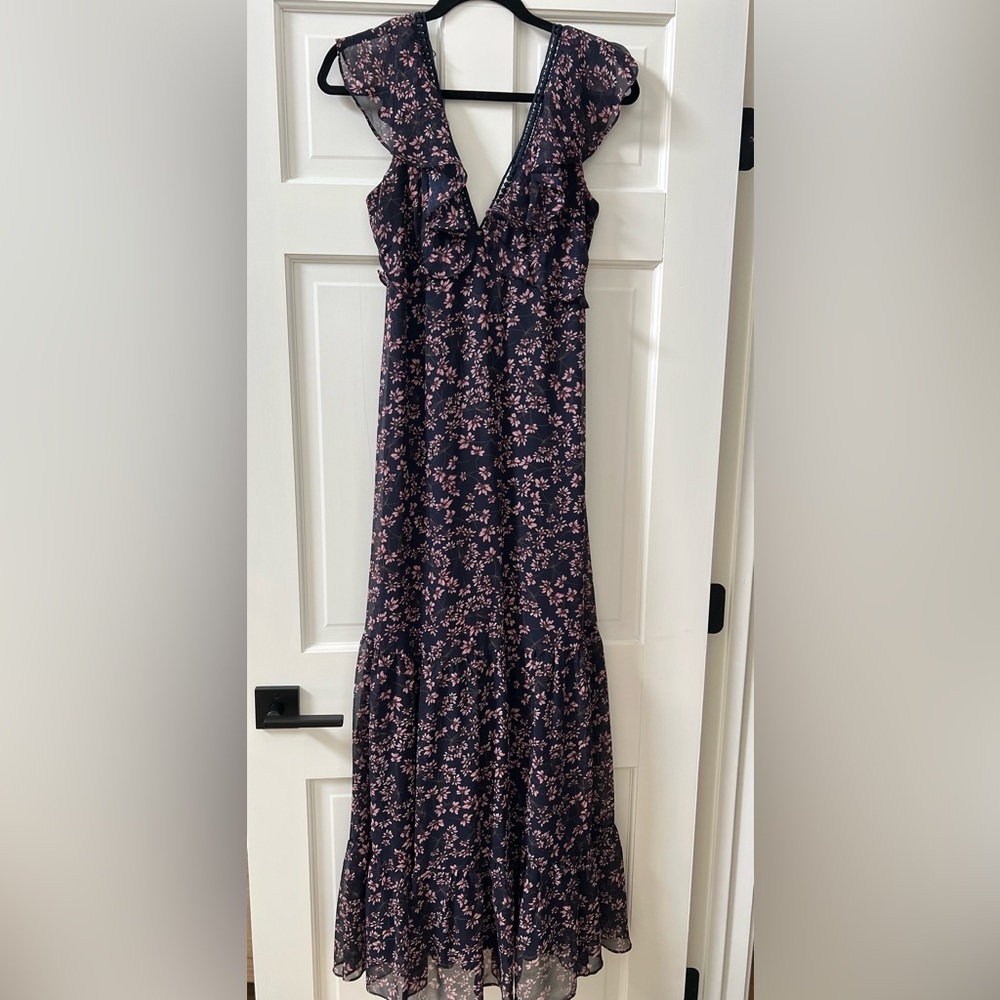 Floral Maxi Dress in Black and Pink